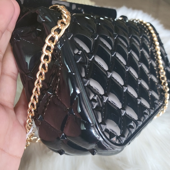 Black rockstud fashion small crossbody bag - Picture 7 of 9